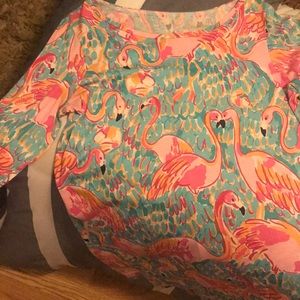 Lilly Pulitzer three quarter sleeve flamingo dress